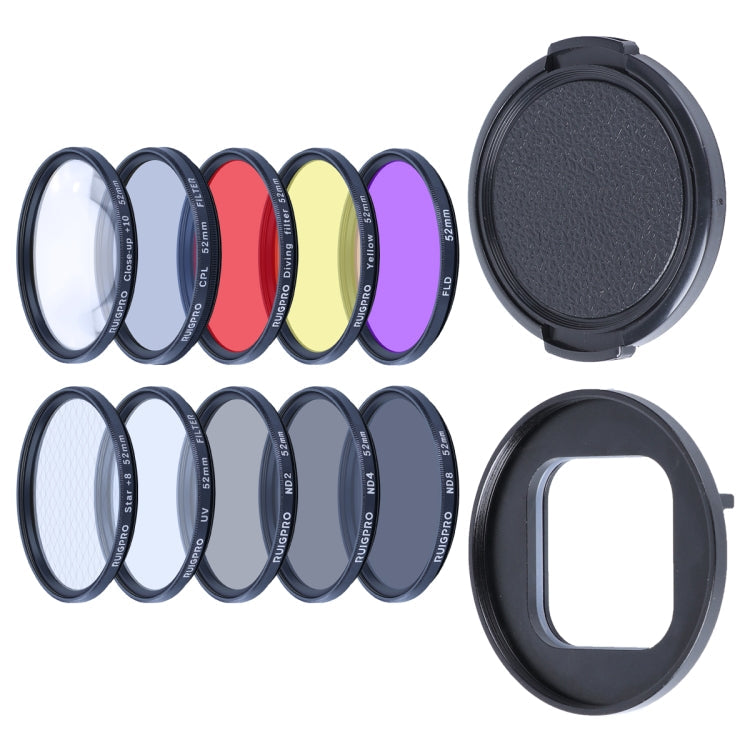 RUIGPRO 10-in-1 Lens Filter Set for GoPro HERO10/9 Black