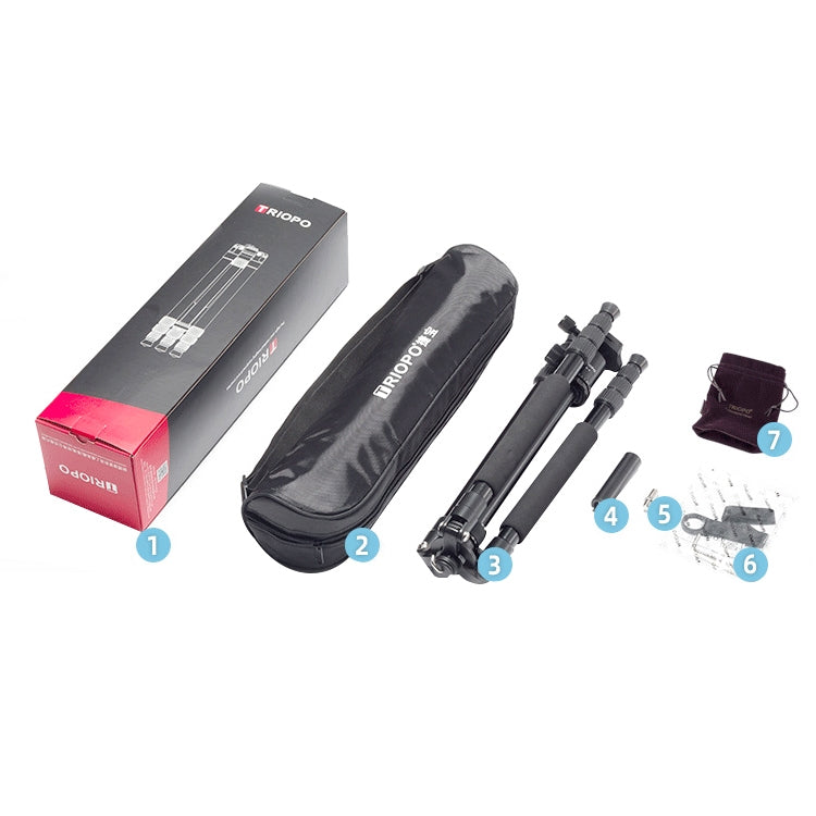 Adjustable Portable Aluminum Alloy Tripod with D-2A Ball Head for SLR Camera by TRIOPO 554