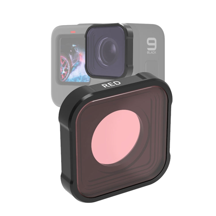 JSR KB Series Underwater Color Lens Filter for GoPro HERO10 Black / HERO9 Black (Red)