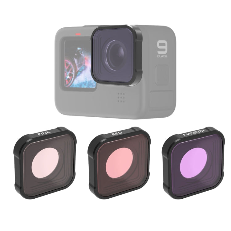 JSR KB Series Diving Color Lens Filter for GoPro HERO10/9 Black - Red Magenta Pink Filter