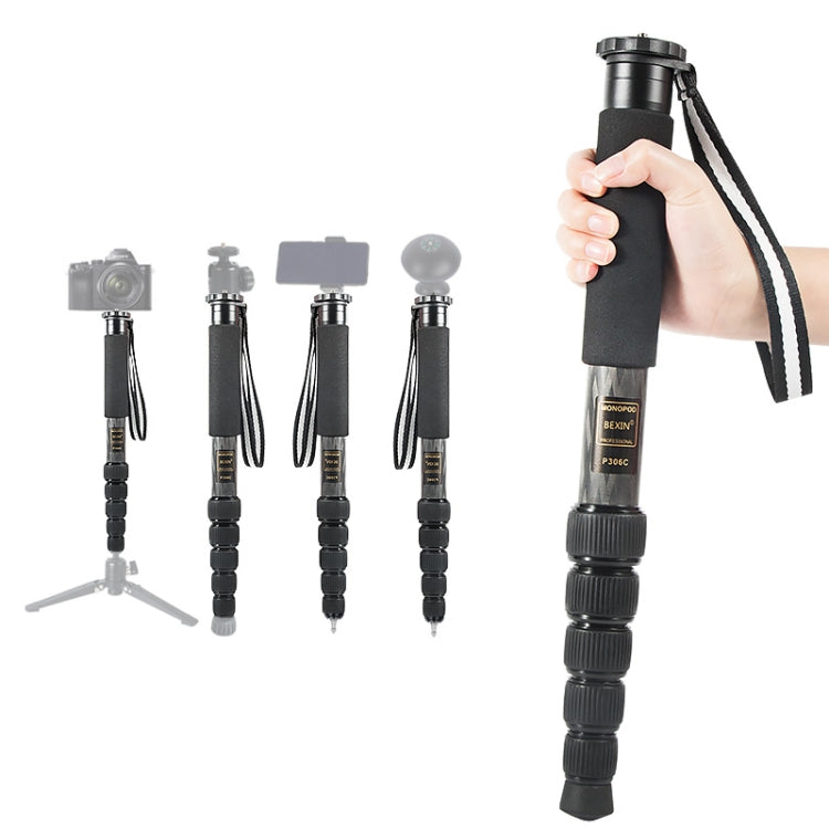 BEXIN P306C Carbon Fiber Monopod Holder for DSLR Cameras (Black)