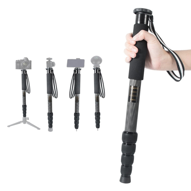 BEXIN P285-C Carbon Fiber Portable DSLR Camera Monopod (Black)