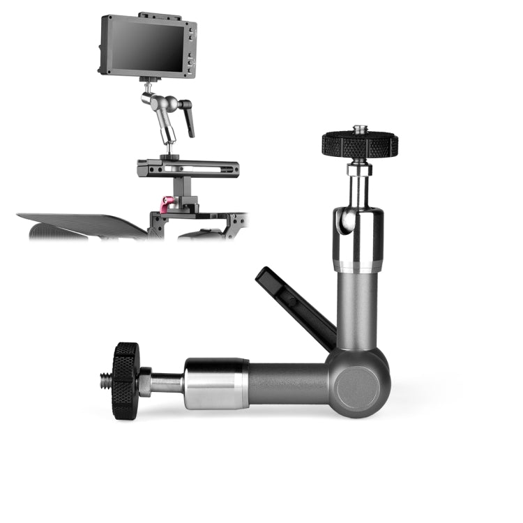 Adjustable Friction Articulating Magic Arm by YELANGU - 7 Inch (Grey)