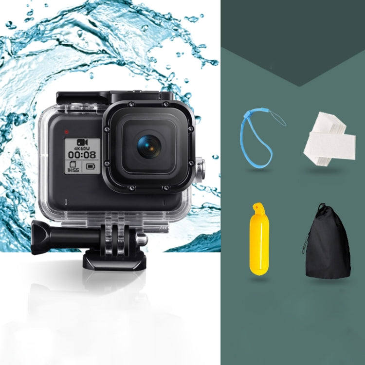 Waterproof Housing Protective Case for GoPro HERO8 Black with Floating Bobber Grip and Anti-Fog Inserts
