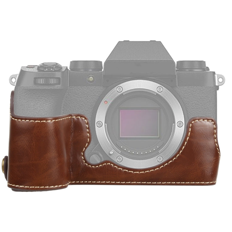 FUJIFILM X-S10 PU Leather Camera Half Case Base in Coffee
