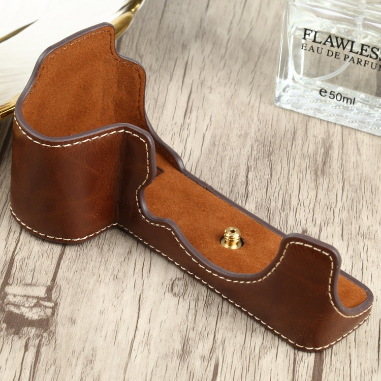 FUJIFILM X-S10 PU Leather Camera Half Case Base in Coffee