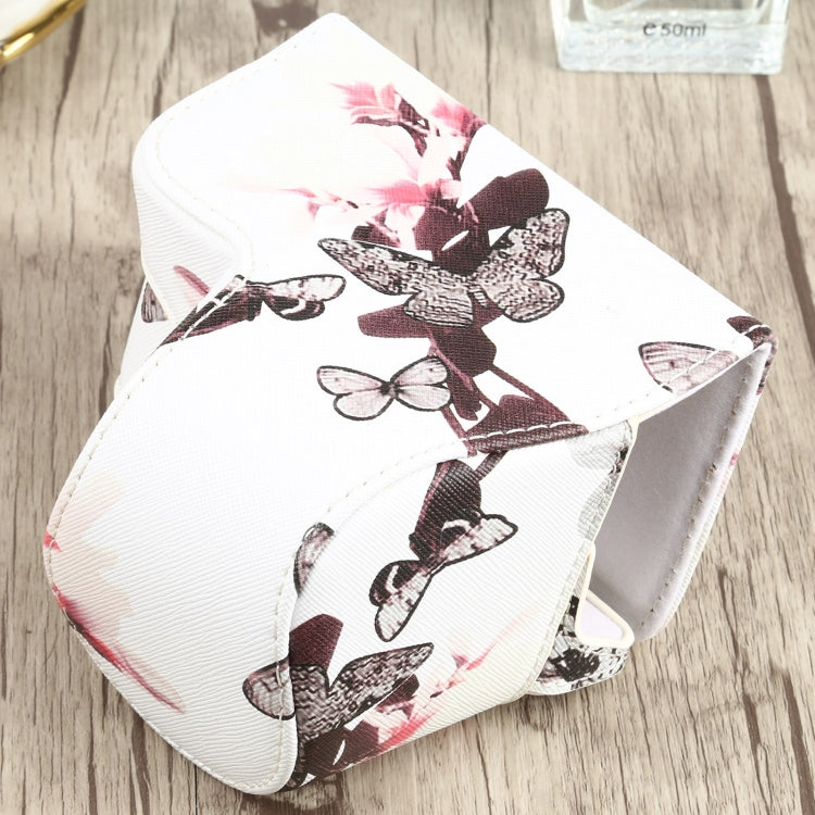 White Flower Pattern PU Leather Camera Case for Sony A6000 / A6300 / A6400 / Nex 6