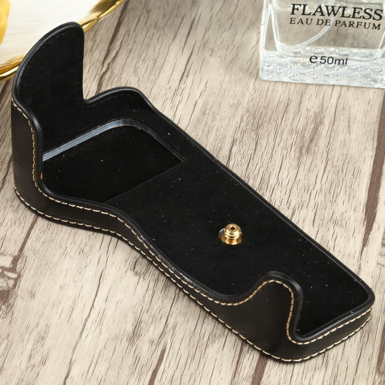 Black PU Leather Half Case for Canon EOS 77D/800D with 1/4 inch Thread