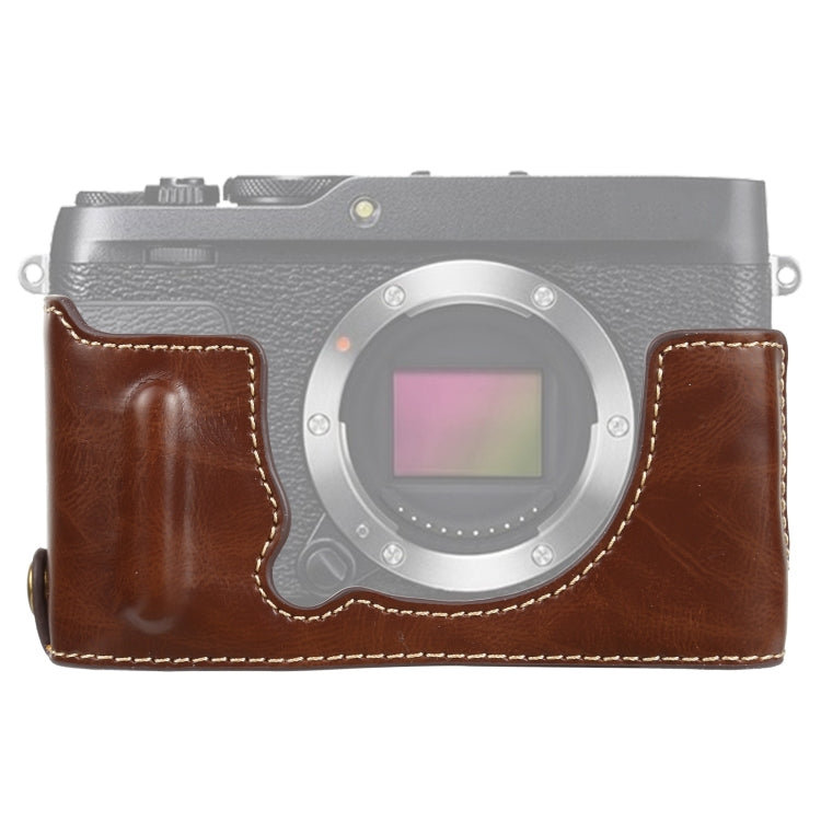 Camera Half Case Base for FUJIFILM XE4 (Coffee) with 1/4 inch Thread PU Leather