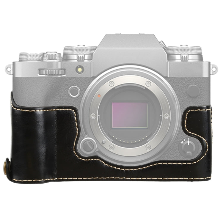 FUJIFILM X-T4 PU Leather Camera Half Case Base with 1/4 inch Thread (Black)