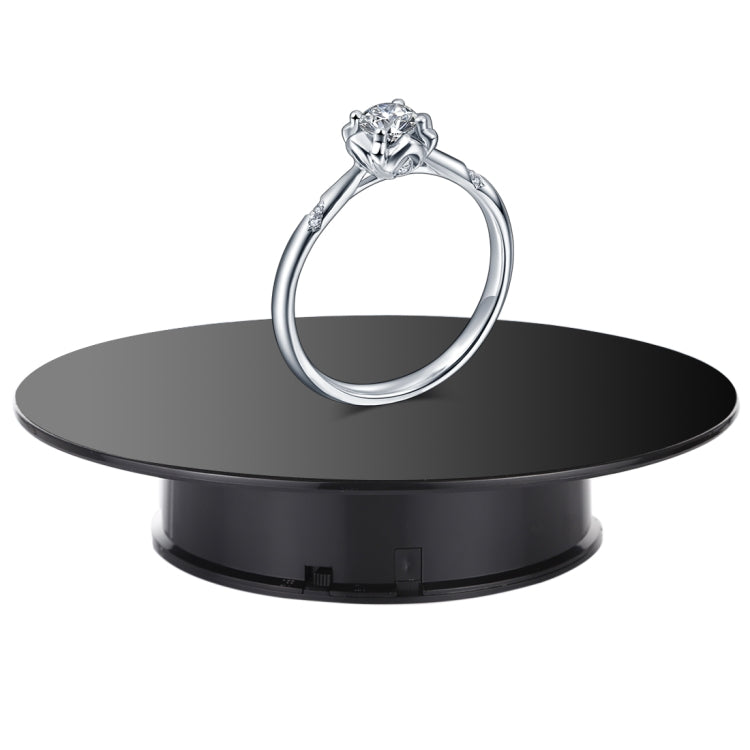 360 Degree Electric Rotating Mirror Surface Turntable - 25cm Black