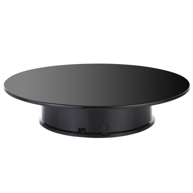 360 Degree Electric Rotating Mirror Surface Turntable - 25cm Black