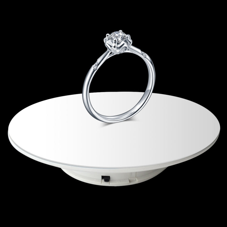 25cm 360 Degree Electric Rotating Display Stand for Photography and Product Showcase, White