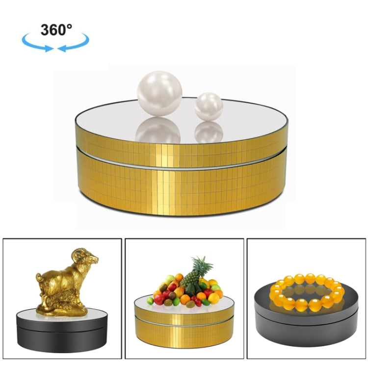 360 Degree Rotating Turntable Mirror Electric Display Stand (Gold, 3kg Load)