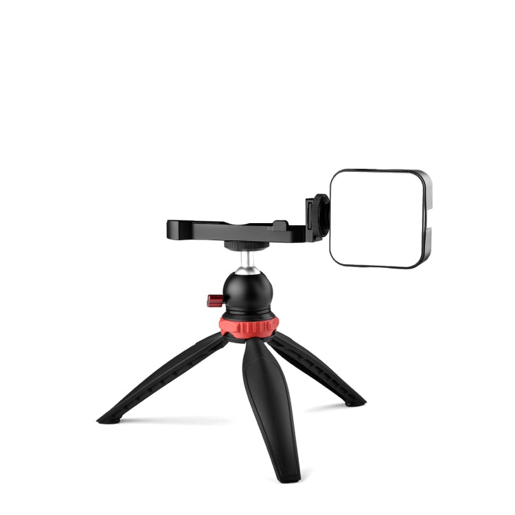 Camera Expansion Board Base L Plate Kit with LED Light and Tripod for Canon G7X2/ G7X3 (Black)