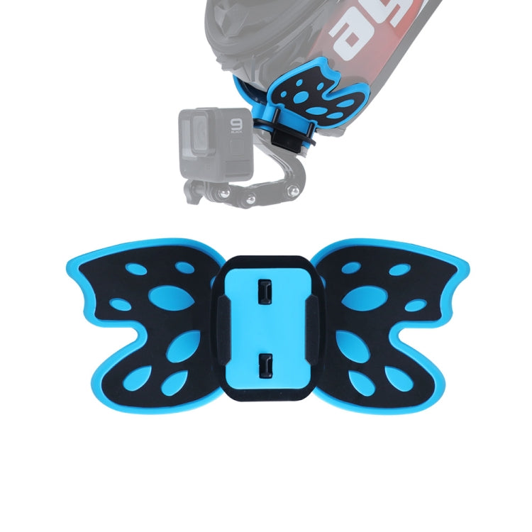 Butterfly Helmet Mount Adapter for GoPro, DJI Osmo, and Other Action Cameras (Blue)