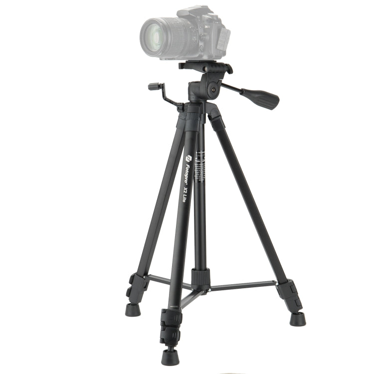 Fotopro X2 Lite 3-Section Aluminum Tripod with U-Shape Three-Dimensional Tripod Head & Phone Clamp