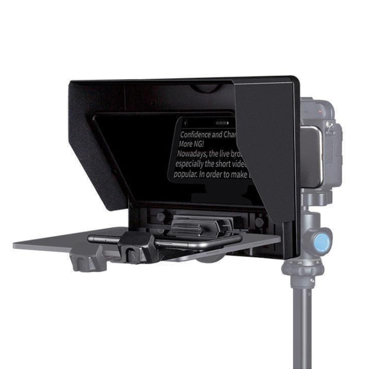 FEELWORLD TP10 10-inch Foldable Teleprompter with Remote Control for Smartphones and Tablets (Black)