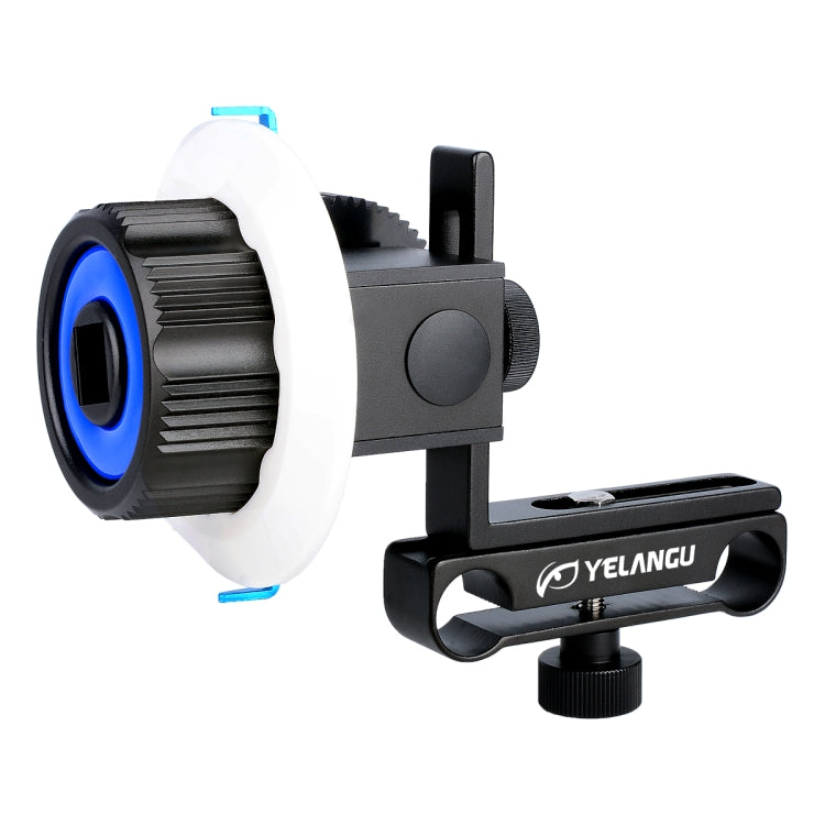 YELANGU F0 Camera Follow Focus with Gear Ring Belt for Canon, Nikon, and DSLR Cameras (Blue)
