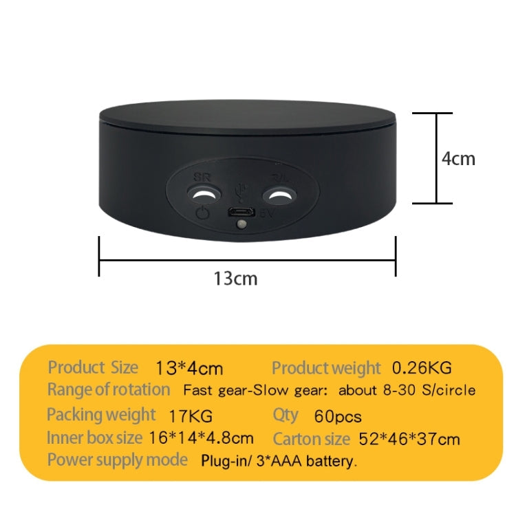 13cm Xiaoai Electric Rotating Turntable Display Stand Video Shooting Props Turntable (Black) -> Electric Rotating Turntable Display Stand 13cm - Black