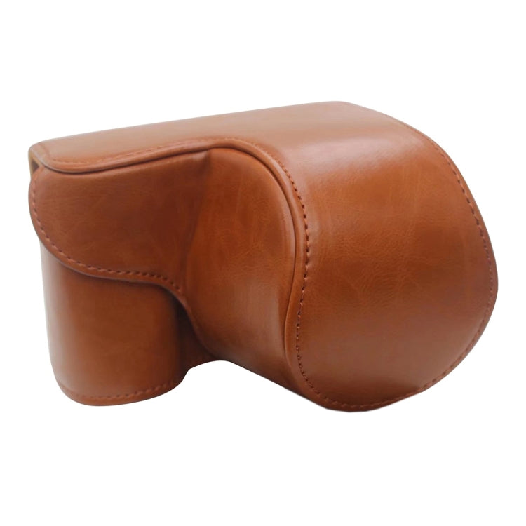 Brown PU Leather Camera Case for Sony ZV-E10 with Full Body Protection
