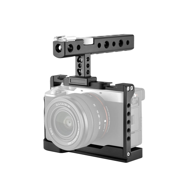 YELANGU C24 Video Camera Cage Stabilizer Kit with Handle for Sony Alpha 7C / A7C / ILCE-7C (Black)