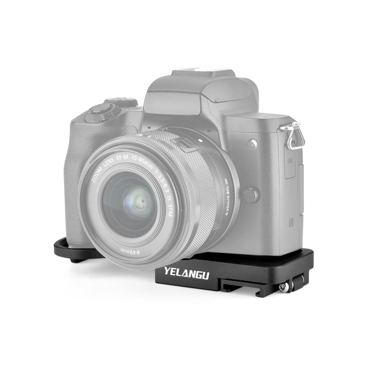 YELANGU CL13 Camera Expansion Board Base L Plate for Canon EOS M50 (Black) - Enhanced Photography Accessory