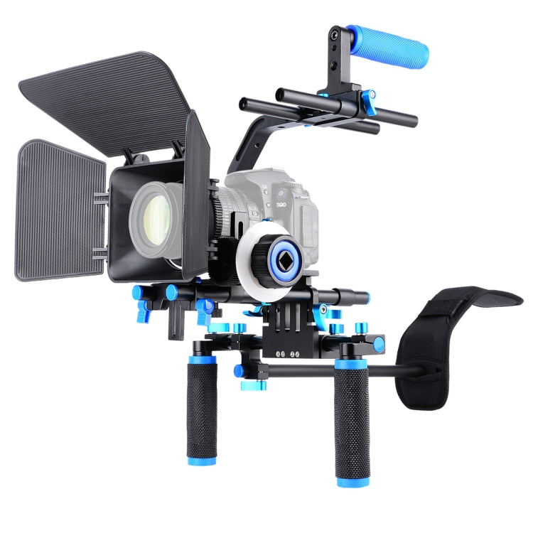 YELANGU D102 Professional Dual-Handle Camera Shoulder Rig Kit with Matte Box & Follow Focus