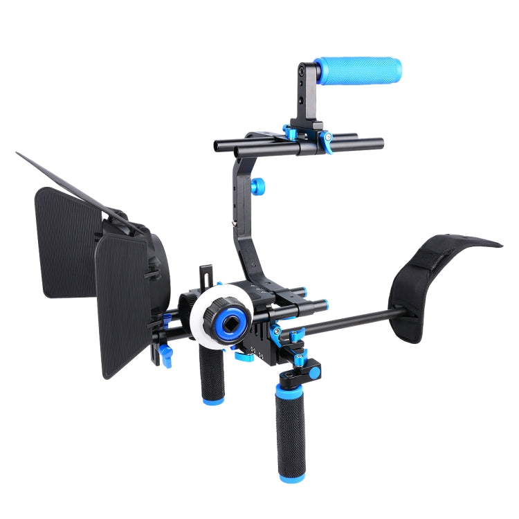 YELANGU D102 Professional Dual-Handle Camera Shoulder Rig Kit with Matte Box & Follow Focus