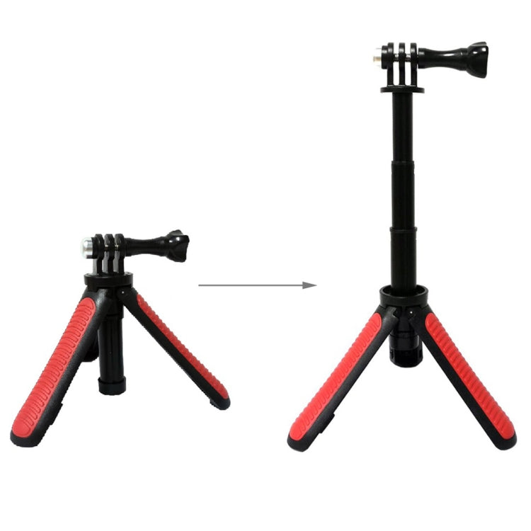 Red Multi-functional Selfie Stick Tripod for Action Cameras