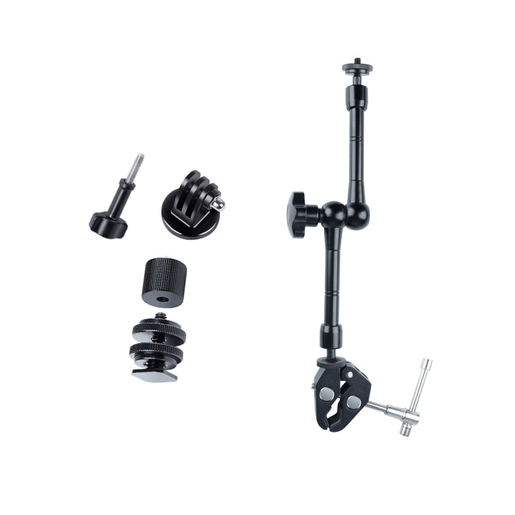 Adjustable 11-Inch Friction Articulating Magic Arm with Large Claws Clips