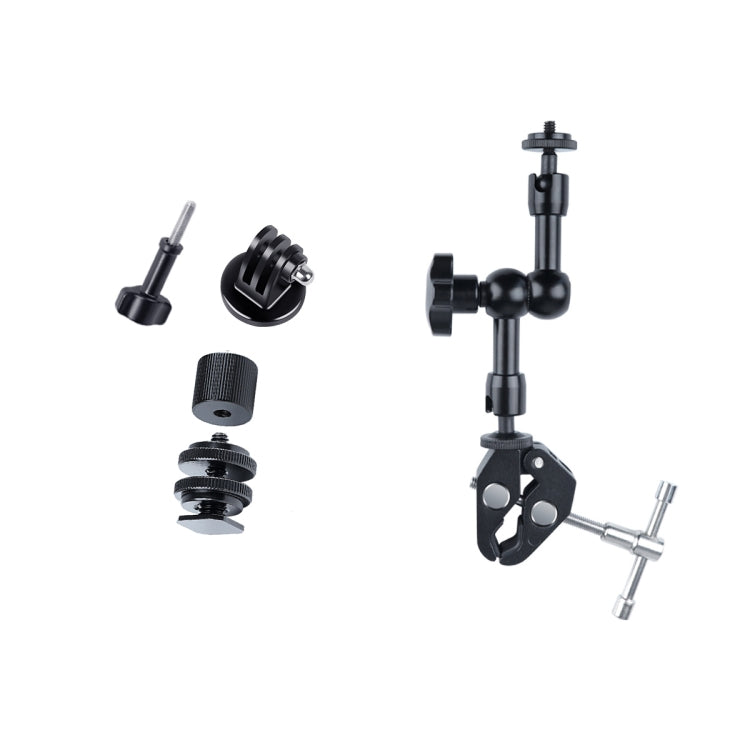 Adjustable 7-inch Articulating Magic Arm with Large Claws Clips (Black)