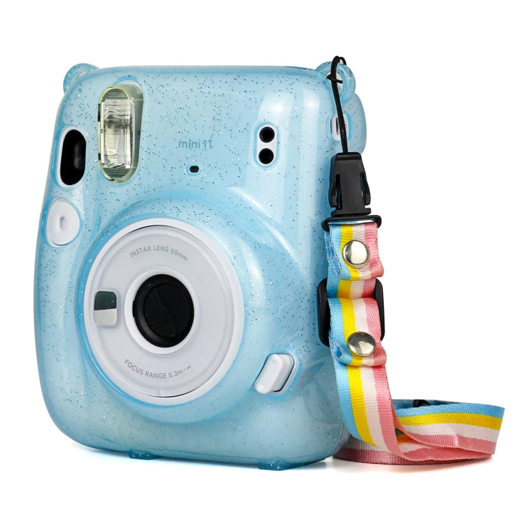 Blue Glitter Power Crystal Case with Strap for FUJIFILM Instax mini 11
