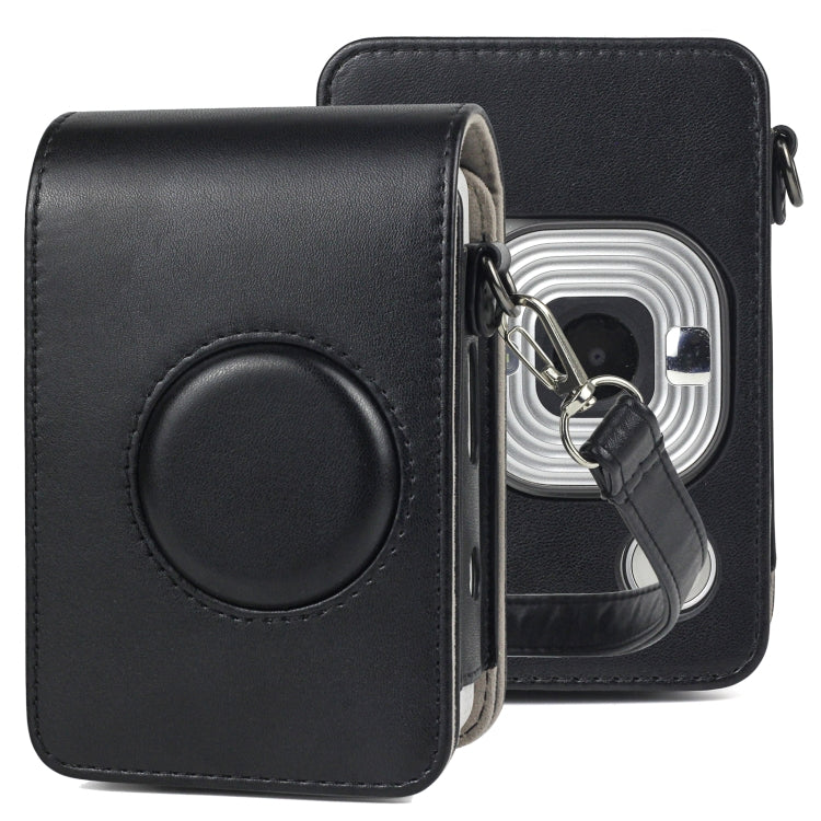 Retro PU Leather Camera Case with Strap for FUJIFILM instax mini Liplay (Black)