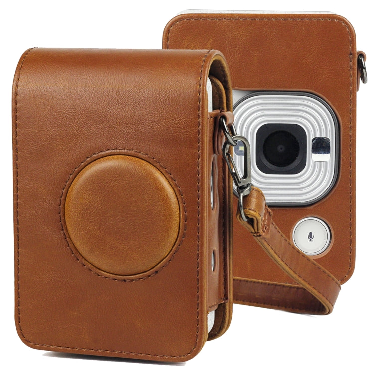Retro PU Leather Camera Case for FUJIFILM Instax mini Liplay - Brown
