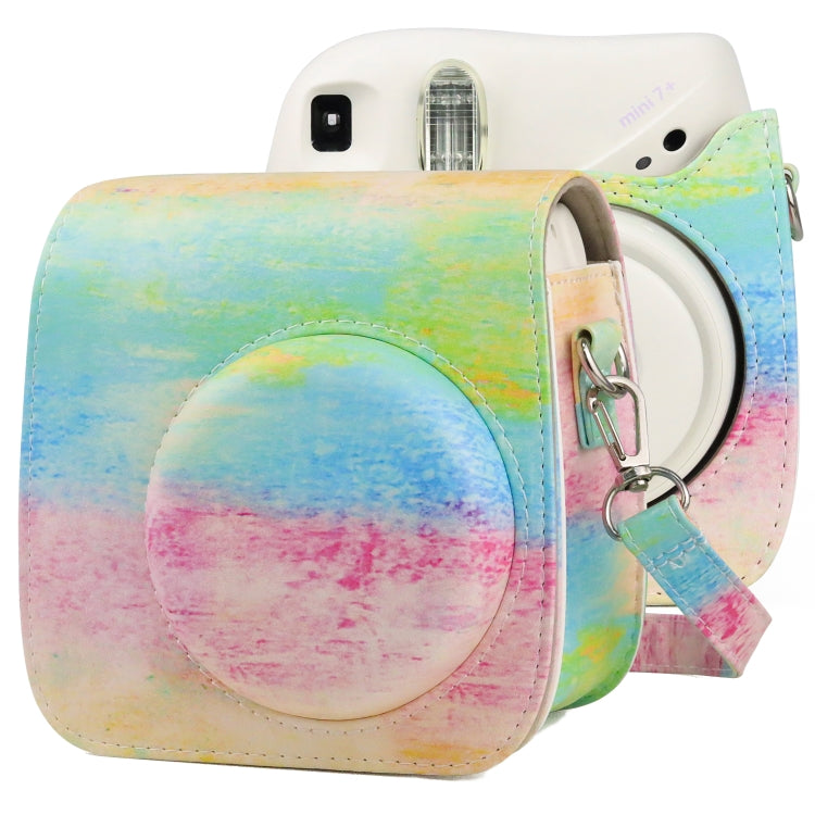 Stylish Oil Paint PU Leather Camera Bag for FUJIFILM instax mini 7+