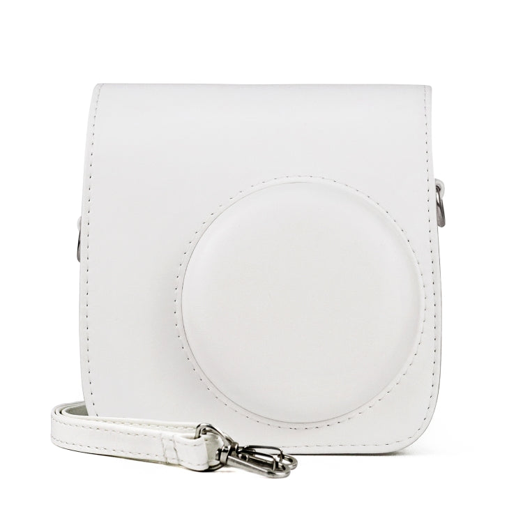 Retro Full Body PU Leather Camera Case for FUJIFILM instax mini 7+ (White) with Adjustable Strap