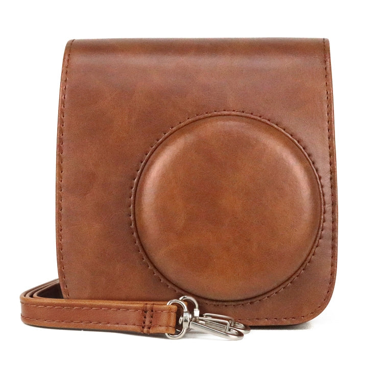 Retro Brown PU Leather Camera Bag with Strap for Fujifilm Instax Mini 7+