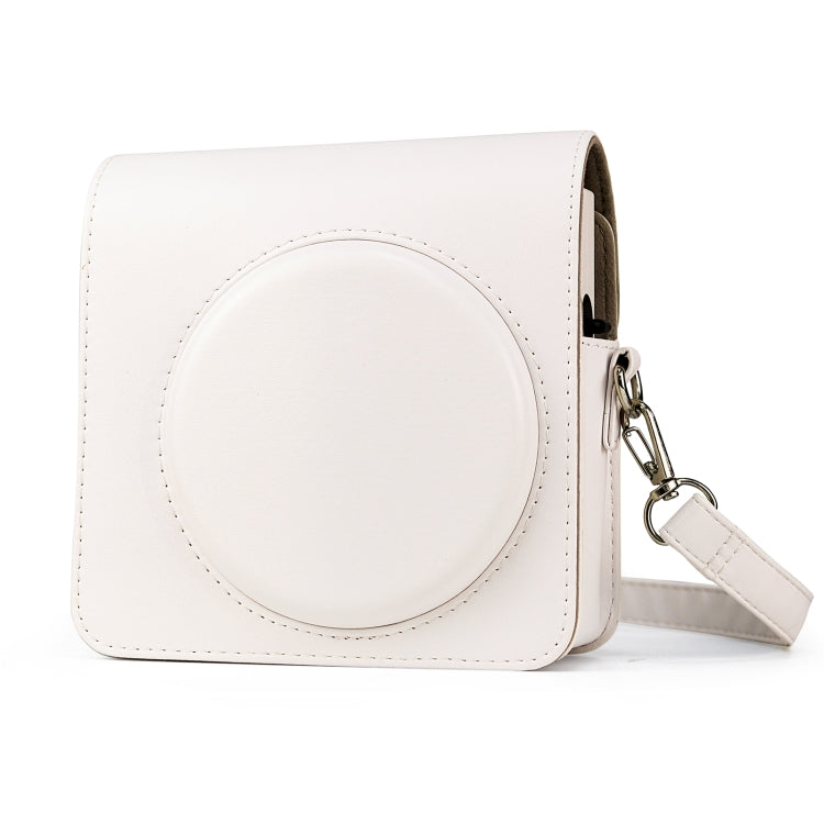 Compact PU Leather Camera Bag with Adjustable Shoulder Strap for Fujifilm instax Square SQ1 (White)