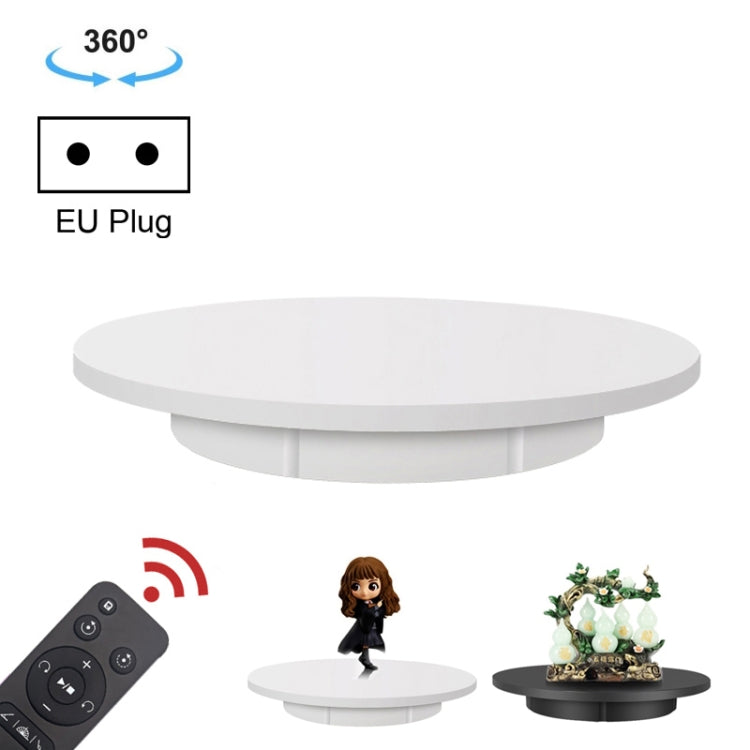 Electric Rotating Display Stand 42cm Diameter, 100kg Load Capacity, Remote Control, 360 Degree Rotation (White)