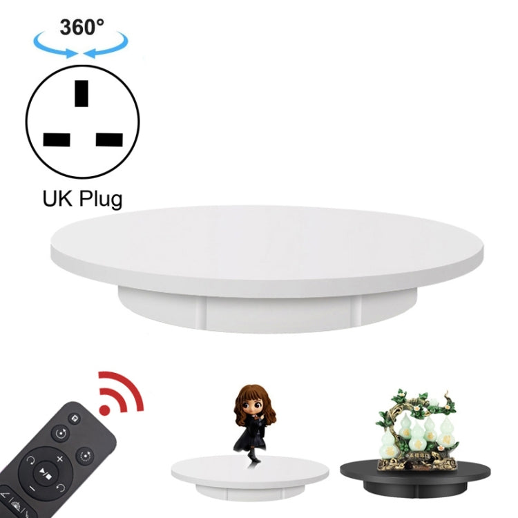 Electric Rotating Display Stand – 42cm Diameter, 100kg Load Capacity, UK Plug (White)