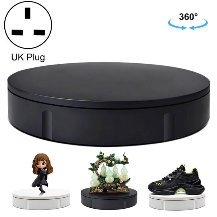 22cm Electric Rotating Display Stand with Remote Control, Load Capacity of 50kg, UK Plug (Black)