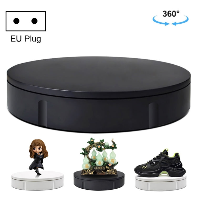22cm Electric Rotating Display Stand with Remote Control and 50kg Load Capacity, EU Plug (Black)