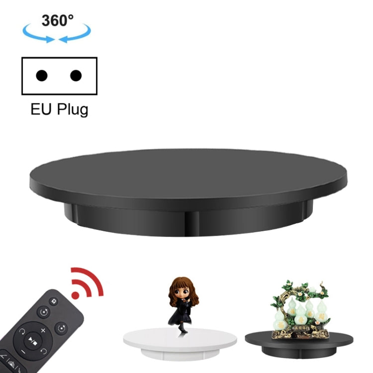 Electric Rotating Display Stand Turntable with Remote Control - 60cm Diameter, 100kg Load Capacity, EU Plug (Black)