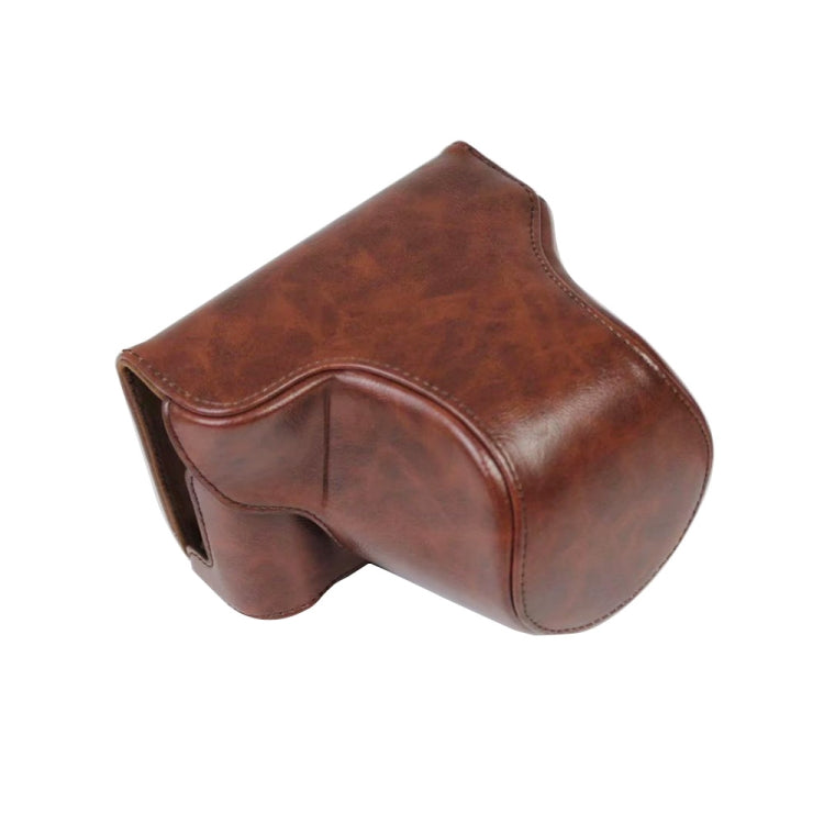 Stylish PU Leather Camera Case Bag with Strap for FUJIFILM X-A7 / X-A20 (15-55mm Lens) (Coffee)