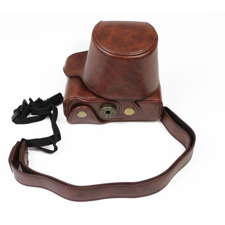 Stylish PU Leather Camera Case Bag with Strap for FUJIFILM X-A7 / X-A20 (15-55mm Lens) (Coffee)