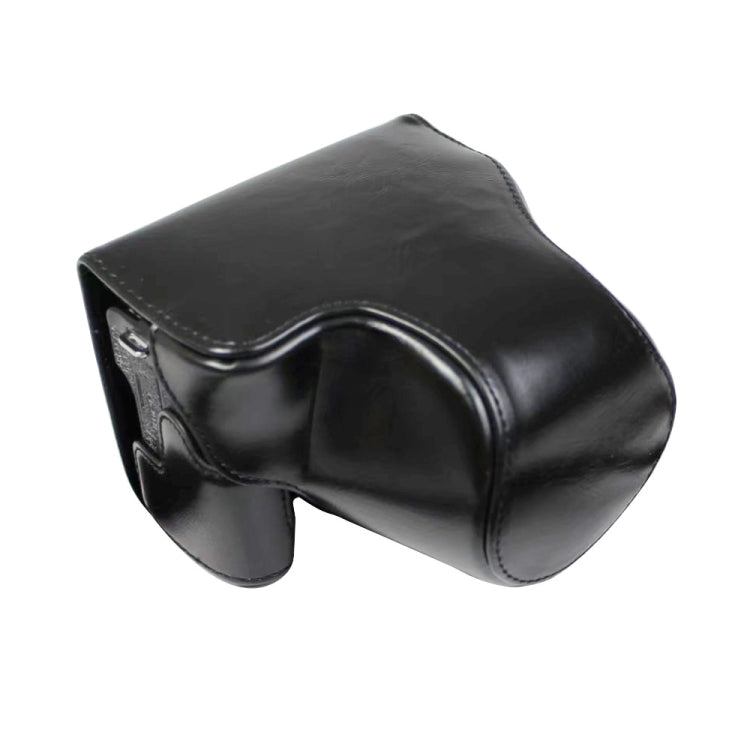 Protective PU Leather Case Bag with Strap for Canon EOS M6 Mark II (15-55mm Lens) (Black)
