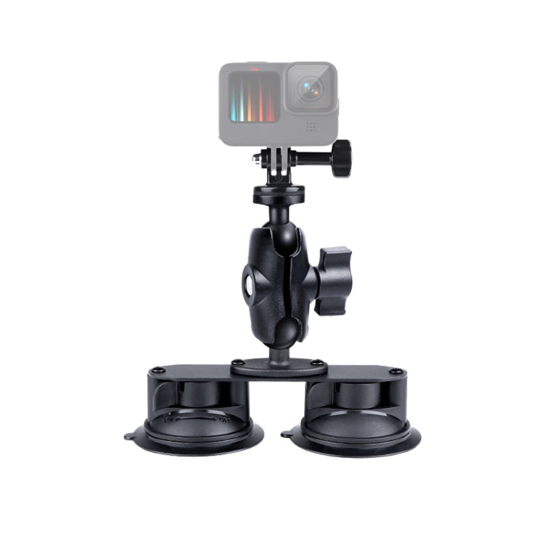 Dual Suction Cup Mount Holder with Tripod Adapter & Smartphone Clamp for GoPro and Action Cameras