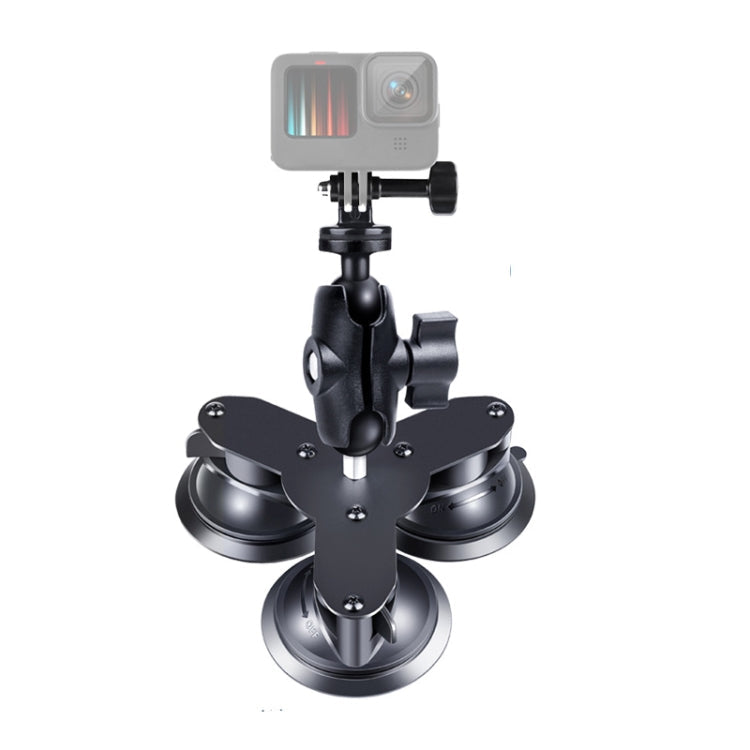 Triangle Suction Cup Mount Holder for GoPro and Smartphones with Tripod Adapter and Accessories