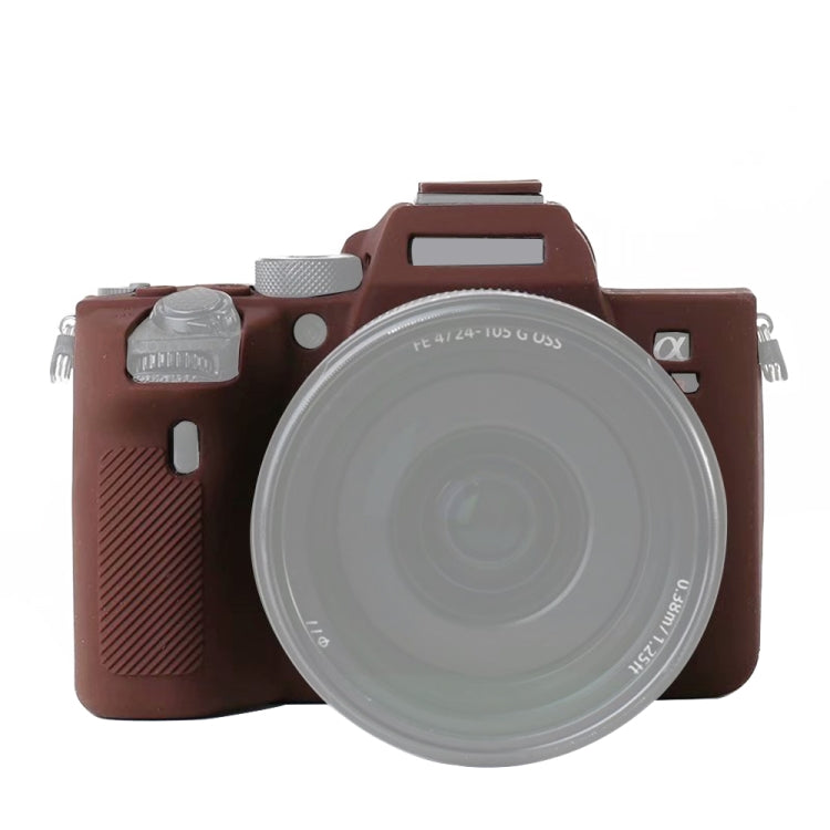 Soft Silicone Protective Camera Case for Sony A7R4 (Coffee)